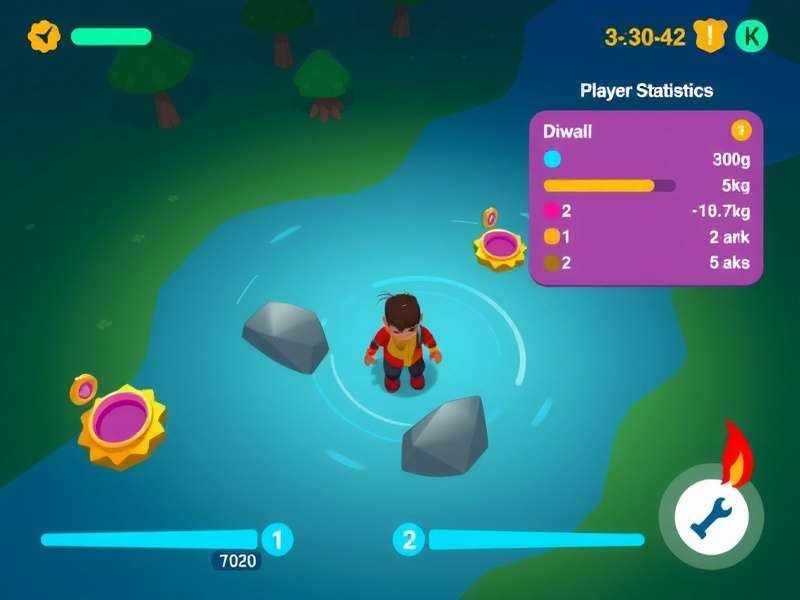 Scooty River Crossing gameplay screenshot showing character crossing river